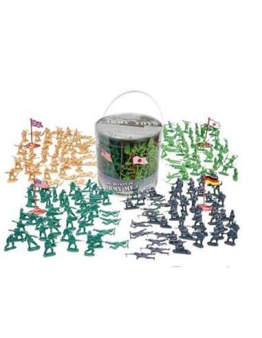 Army Toys Bucket of 200 Assorted Militar CUBO DE SOLDADOS  Soldados del ejército 