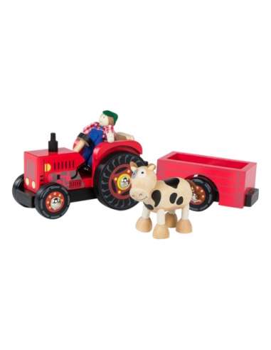 TRACTOR MADERA COLOR BABY