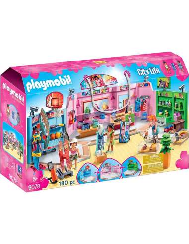 Paseo Comercial con 3 tiendas PLAYMOBIL