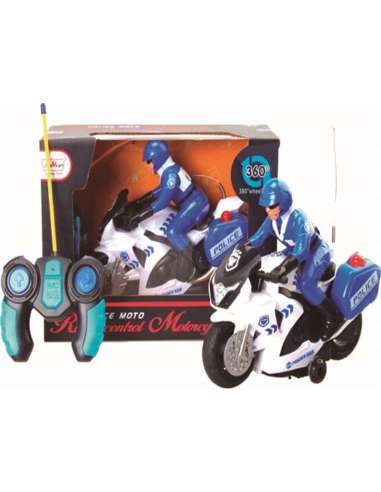 MOTO POLICIA R/C 360º  LUZ MUSICA TOYSUR