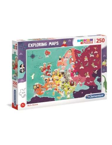 Puzzle 250 piezas Mapa Europa y su gente