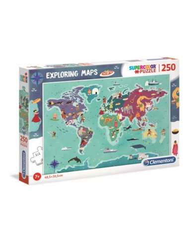 Puzzle 250 piezas mapa mundo y sus Tradiciones
