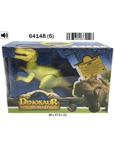 CAJA TYRANOSAURUS REX CAMINA LUZ Y SONID