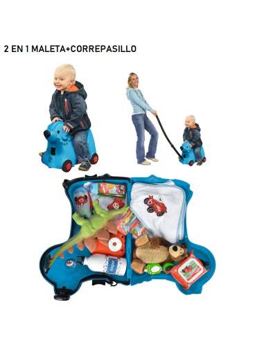 MALETA Trolley Perrito Azul con Ruedas