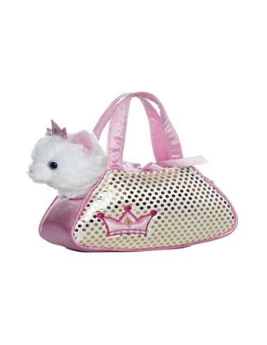 BOLSO BRILLO ROSA GATO 21 CM APEX