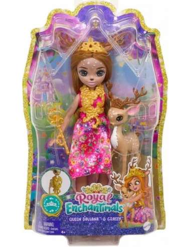 Royal Enchantimals Reina Daviana con Mascota Ciervo Grassy de Mattel
