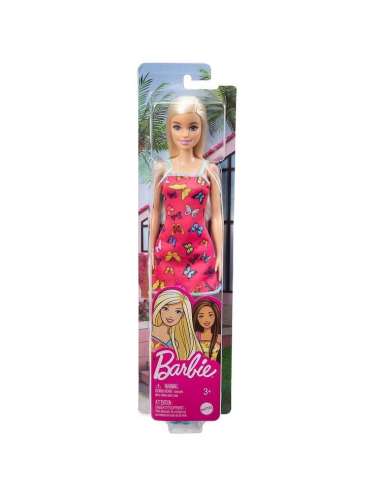 Barbie chic vestido rosa mariposas