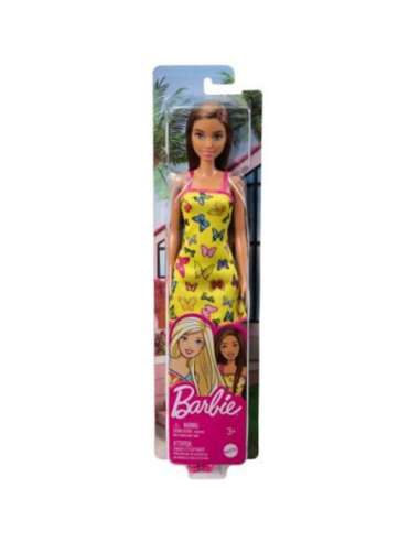 Barbie chic vestido amarillo mariposas