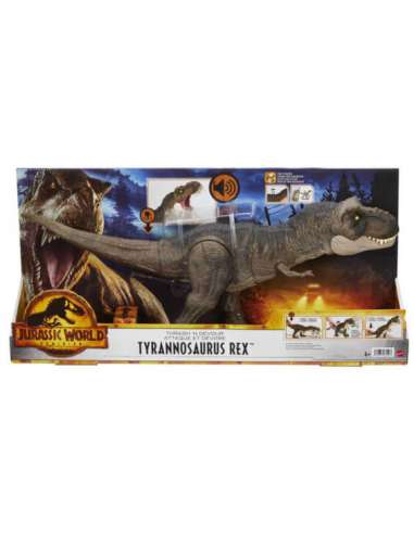 Dinosaurio T-Rex golpea y devora Mattel