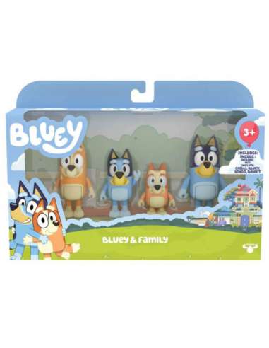 Pack de 4 figuras Bluey y su familia Famosa