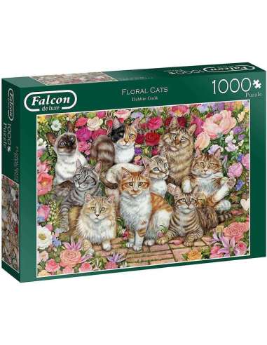 Puzzle Falcon Floral cats 1000 piezas
