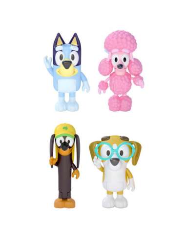 Pack 4 figuras Bluey y Friends Famosa