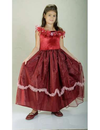 Disfraz princesa red flower Talla 8 a 10
