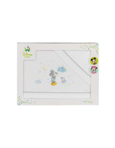 Triptico Cuna coralina Mickey mouse Blanco/Gris interbaby