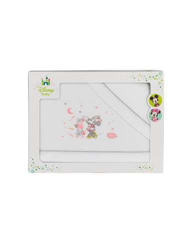 Triptico Cuna coralina Minnie mouse Blanco/gris interbaby