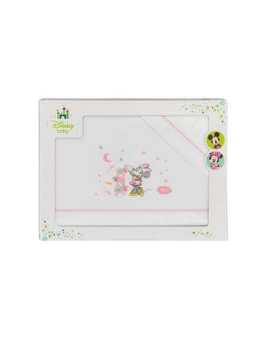 Triptico Cuna coralina Minnie mouse Blanco/rosa interbaby