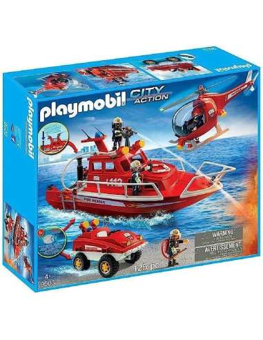 Set Bomberos con motor submarino PLAYMOB