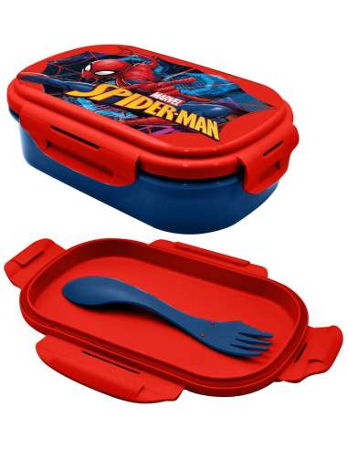 Sandwichera con cubierto spiderman kids