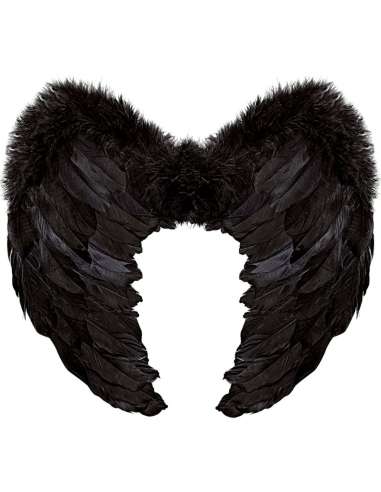 Alas angel plumas negras grandes 