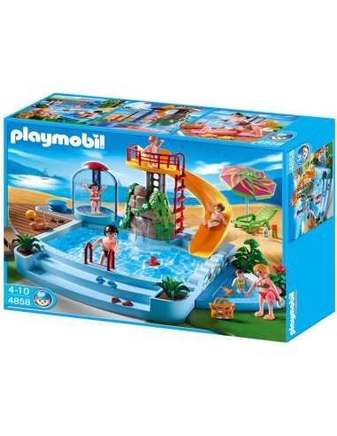 PISCINA CON TOBOGAN PLAYMOBIL