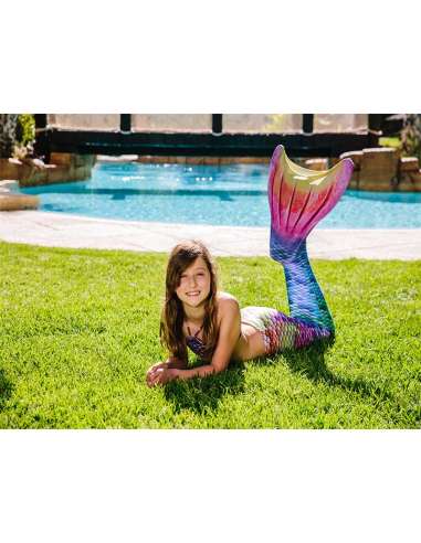 COLA SIRENA 2 PCS RAMBOW TALLA XS KUAKI MERMAIDS