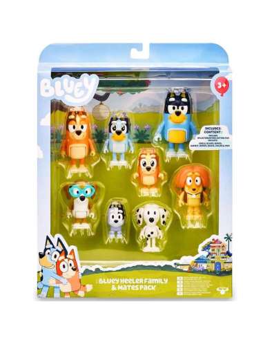 BLUEY - PACK DE 8 FIGURAS famosa