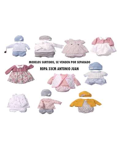 Trajes VESTIDOS  muñecas 33 cm (vestidos y pijamas surtidos)