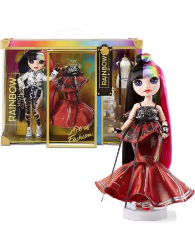 Rainbow High 2021 Jett Dawson Collector Fashion Doll with Black and Rainbow Hair,