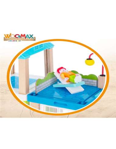 WOOMAX-SET CASA ACTIVIDADES DE MADERA 37 PIEZAS COLOR BABY