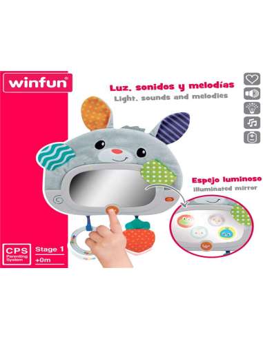 WINFUN-ESPEJO CUNA CONEJITO C/LUZ & SONI