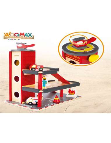 WOOMAX-ESTACIÓN DE BOMBEROS DE MADERA color baby