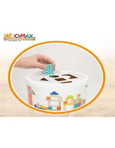 WOOMAX-JUEGO BLOQUES MADERA 50 PCS COLOR BABY