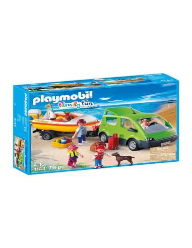 COCHE FAMILIAR CON LANCHA PLAYMOBIL