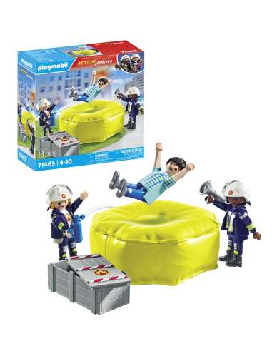 BOMBEROS CON COLCHONETA - PLAYMOBIL