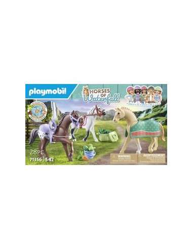 PLAYMOBIL - TRES CABALLOS CON SILLAS 