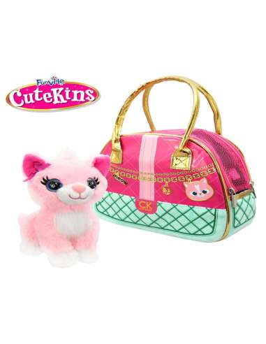 CUTEKINS-PELUCHE GATITO C/BOLSO DISEÑO COLOR BABY