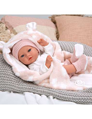 MUÑECA CON PESO ELEGANCE 38 CM ARIA ROSA MANTA ARIAS