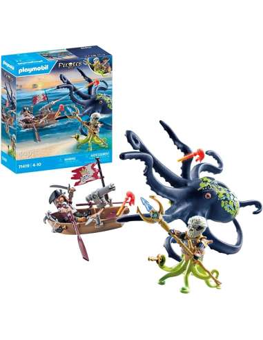 BATALLA CON PULPO GIGANTE PLAYMOBIL