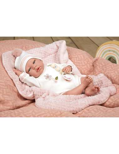 MUÑECA Reborn 40 CM Tamar Rosa Manta 98109  ARIAS