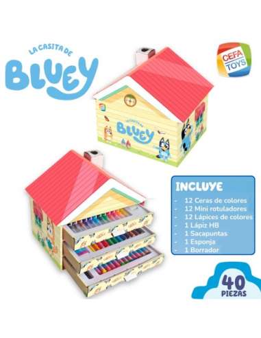 CASITA DE ACTIVIDADES CREATIVAS BLUEY 40 PIEZAS