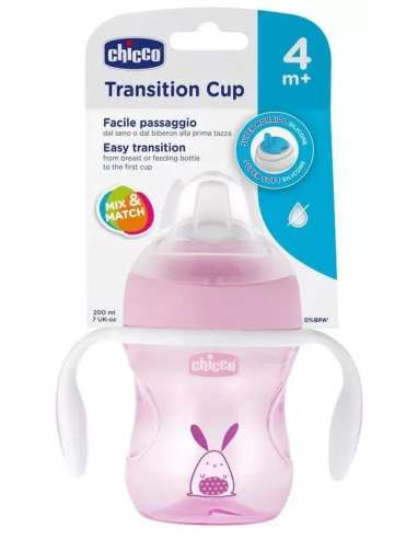 VASO DE TRANSICION ROSA 4M+ 200ML CHICCO