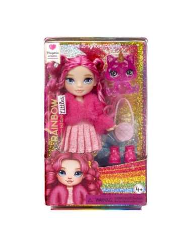 Rainbow High Littles - Magenta Monroe - Muñeca de Moda Pequeña y Articulable - Muñeca Rosa de 14 cm 