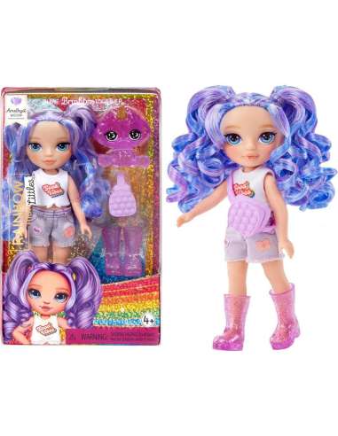 Rainbow High Littles - Amethyst Willow - Muñeca de Moda Pequeña y Articulable - Muñeca Morada de 14 