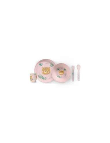 Vajilla Microondas Jungle 5 Pzs Rosa Saro