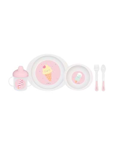 Vajilla Microondas Pocket 5 pzs Icecream Rosa Saro